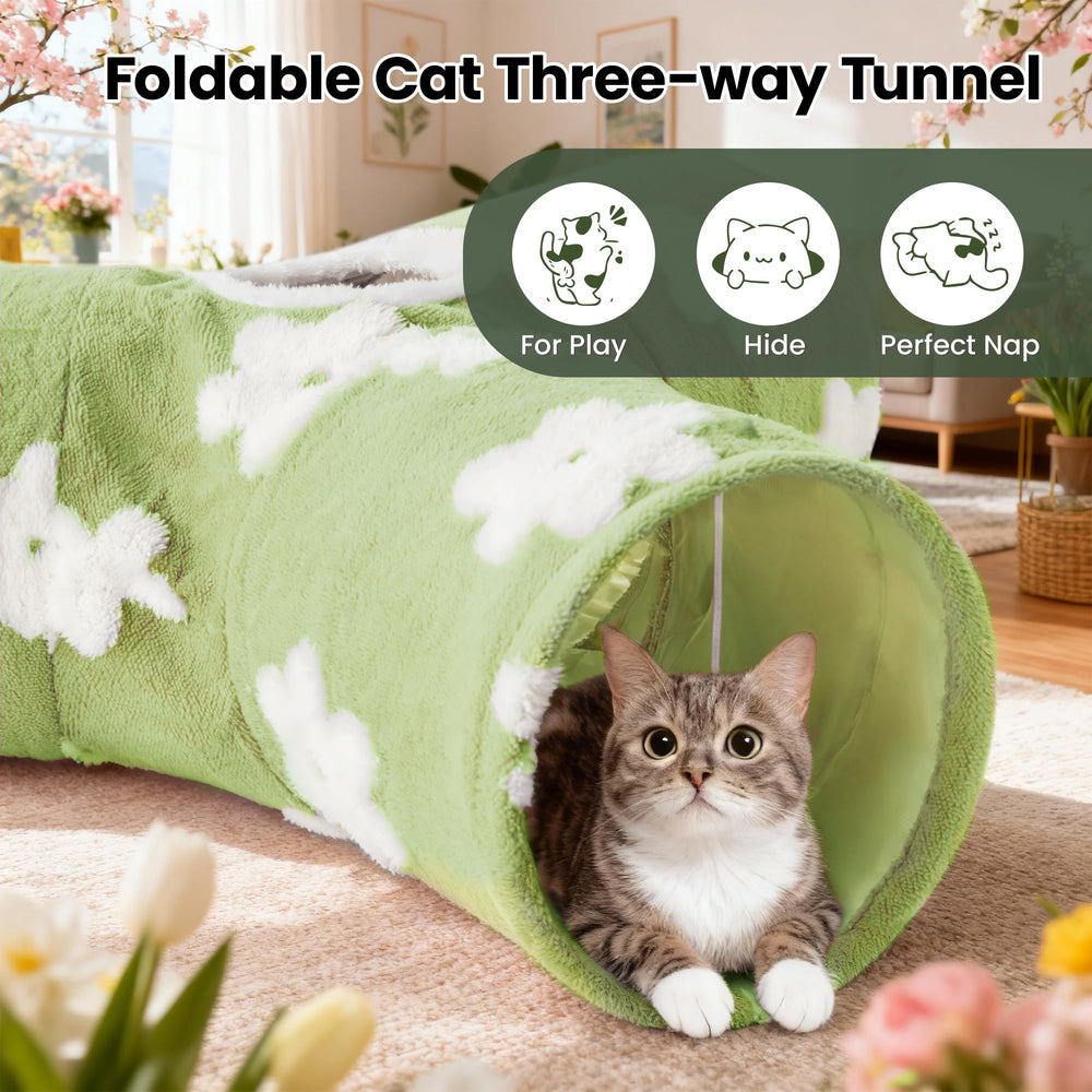 Tempcore flanelle tunnel chat pliage rapide pour transport et rangement