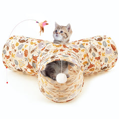 Tempcore tunnel chat 3-tubes pliables, pour exercice et divertissement.