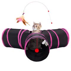 Tempcore tunnel chat 3 voies pliable pour divertir votre félin.