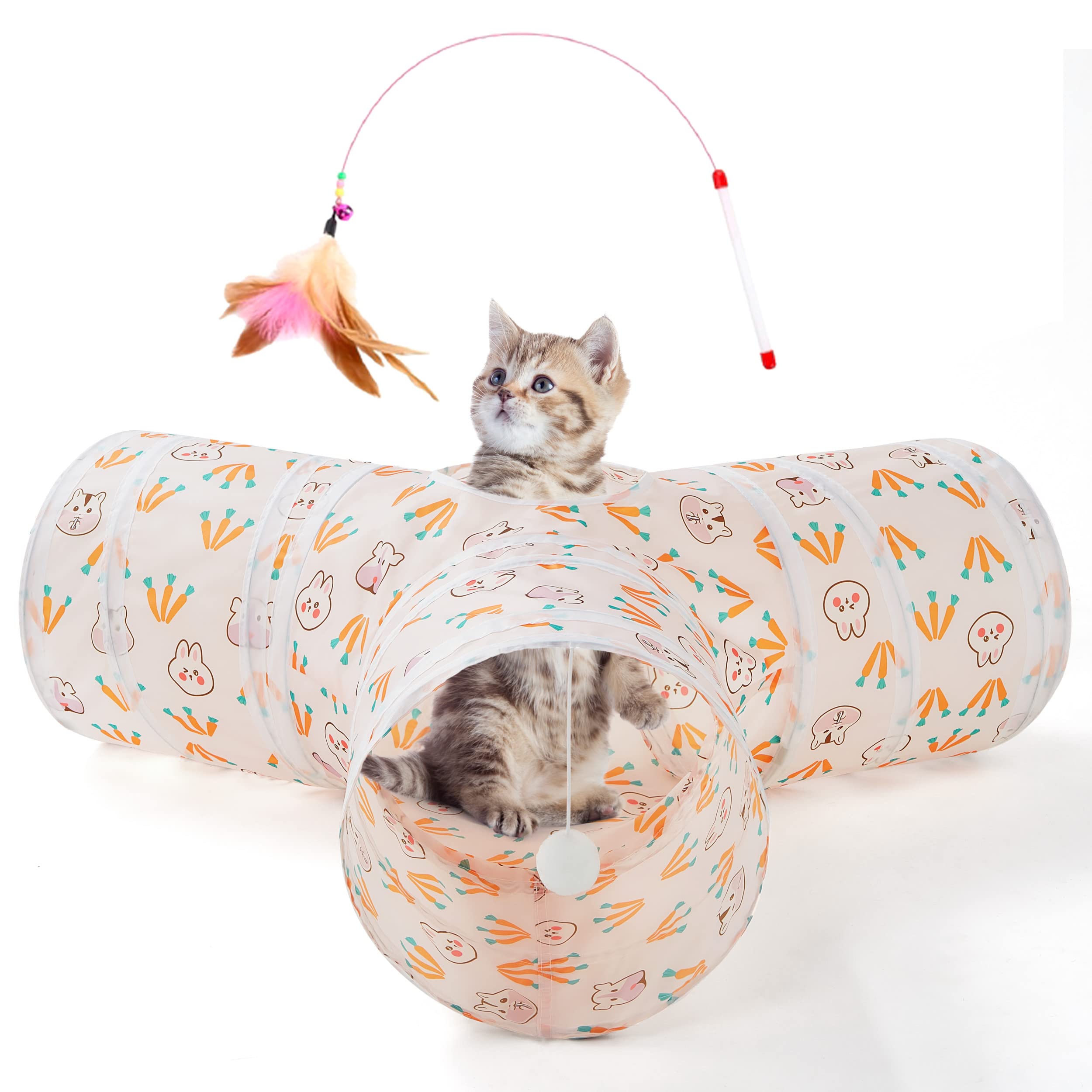 Tempcore tunnel chat 3 voies pliable, offre plusieurs façons de jouer pour votre chat.