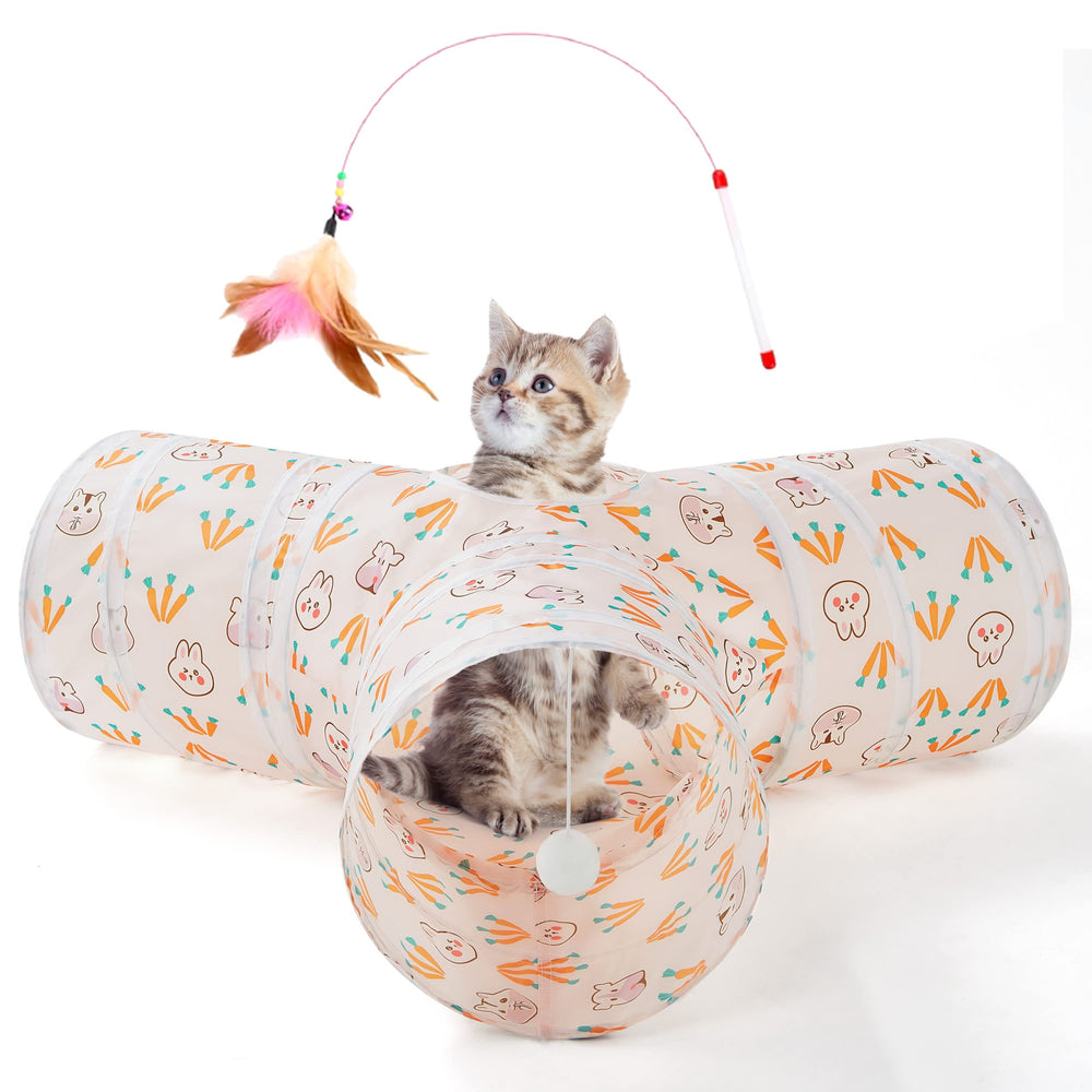 Tempcore tunnel chat 3 voies pliable, offre plusieurs façons de jouer pour votre chat.