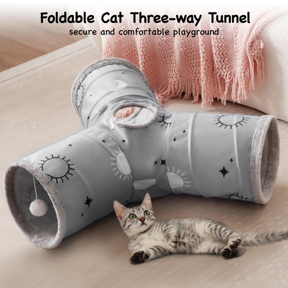 Tempcore tunnel-chat-balle-pendante-sortie stimule l’engagement quotidien du chat.