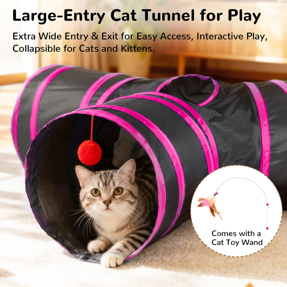 Tempcore tunnel chat balle pendante sorties encourage l’exercice ludique.