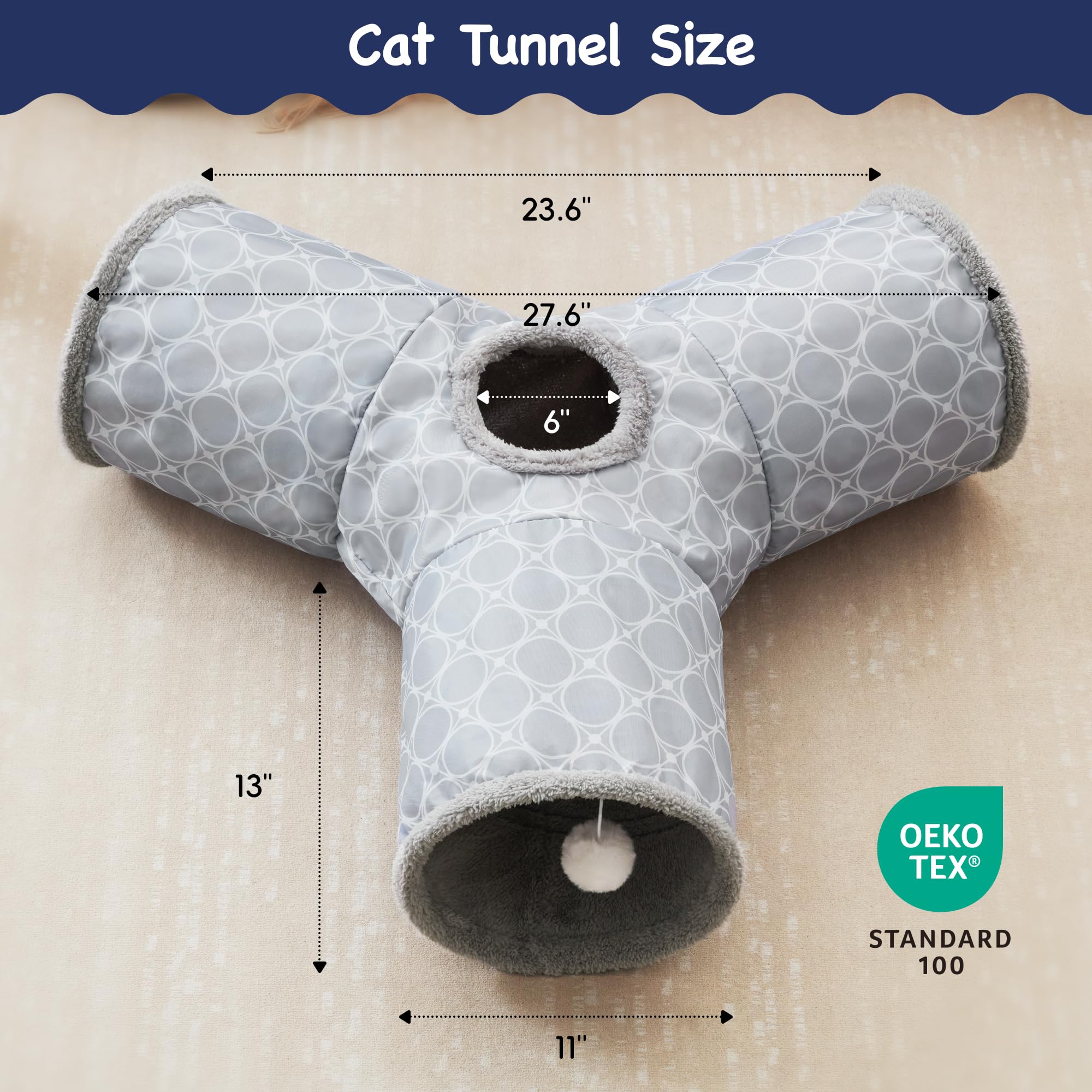 Tempcore tunnel chat avec doublure polaire pour plus de chaleur et confort.