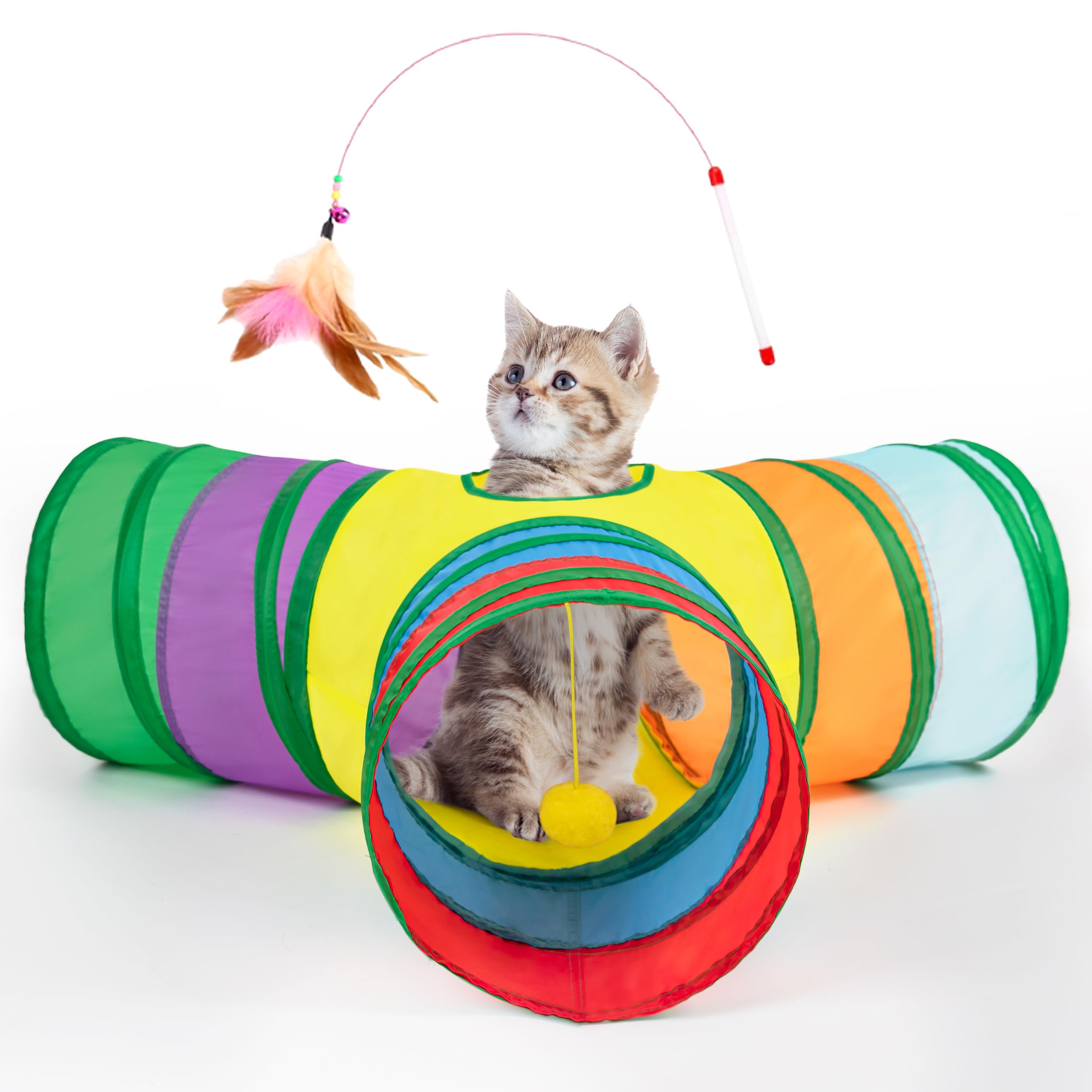 Tempcore tunnel chat pliable en trois voies pour jeu intérieur