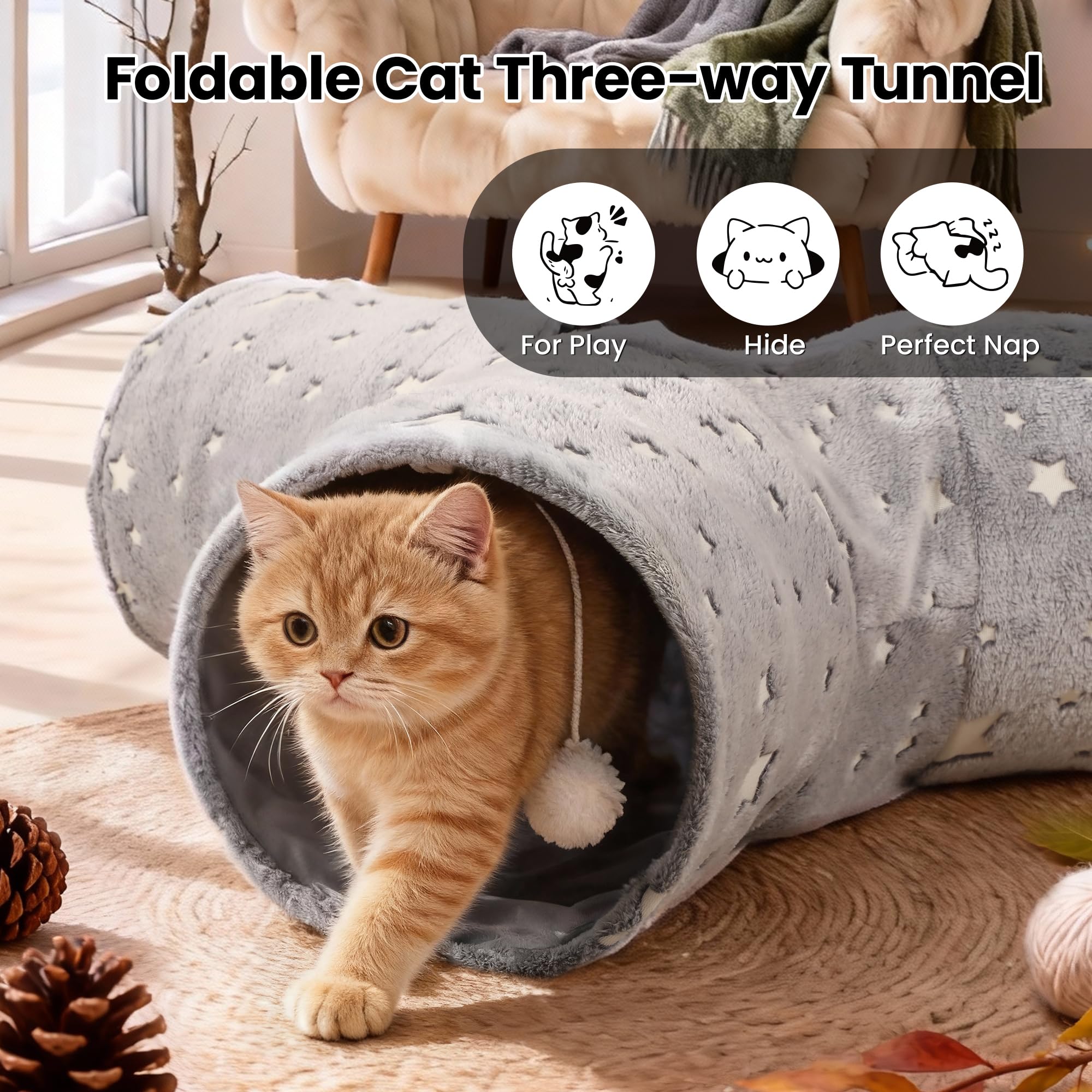Tempcore tunnel chat pliable et portable: rangement rapide pour voyages.