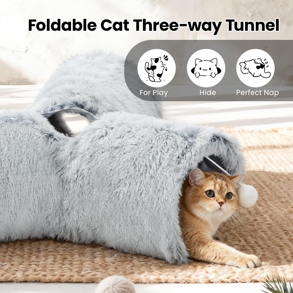 Tempcore tunnel chat plush, jeu interactif pour garder votre chat actif
