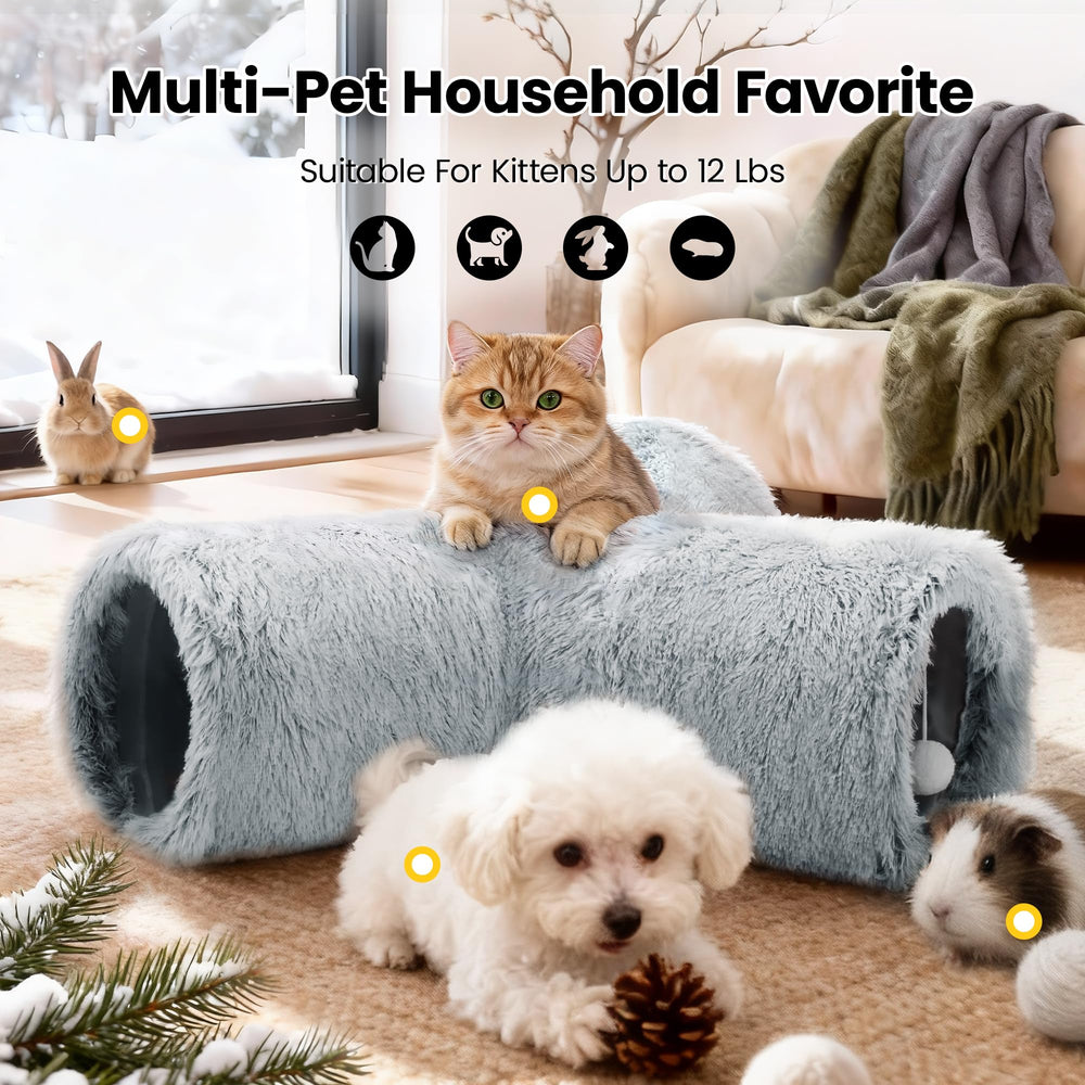 Tempcore tunnel chat plush, balle suspendue pour stimulation interactive