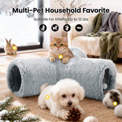 Tempcore tunnel chat plush, balle suspendue pour stimulation interactive