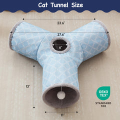 Tempcore tunnel chat avec porte-boule, favorise le jeu et l'éveil sensoriel.