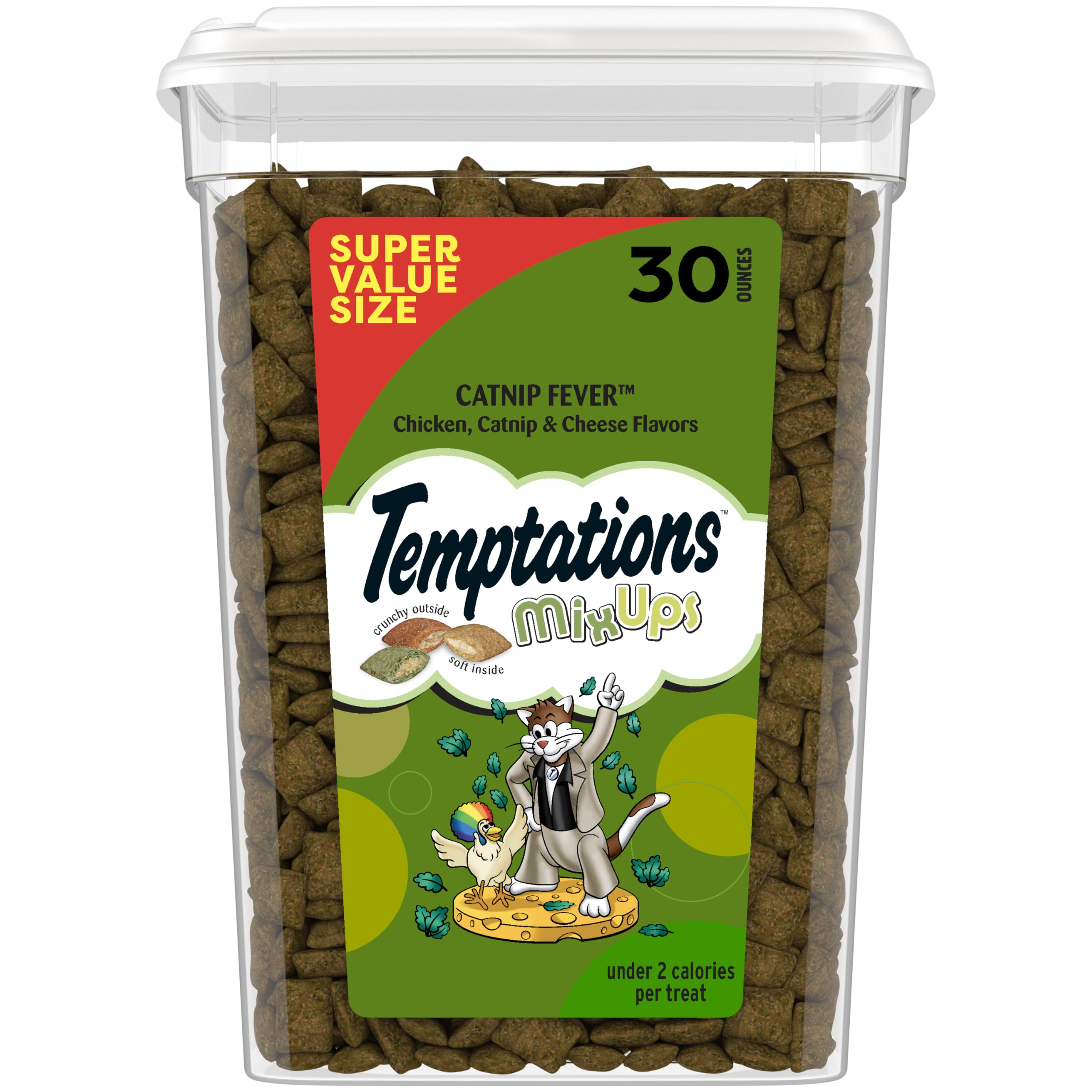 Friandises Temptations pour chat, bouchées croquantes et moelleuses, récompense quotidienne.