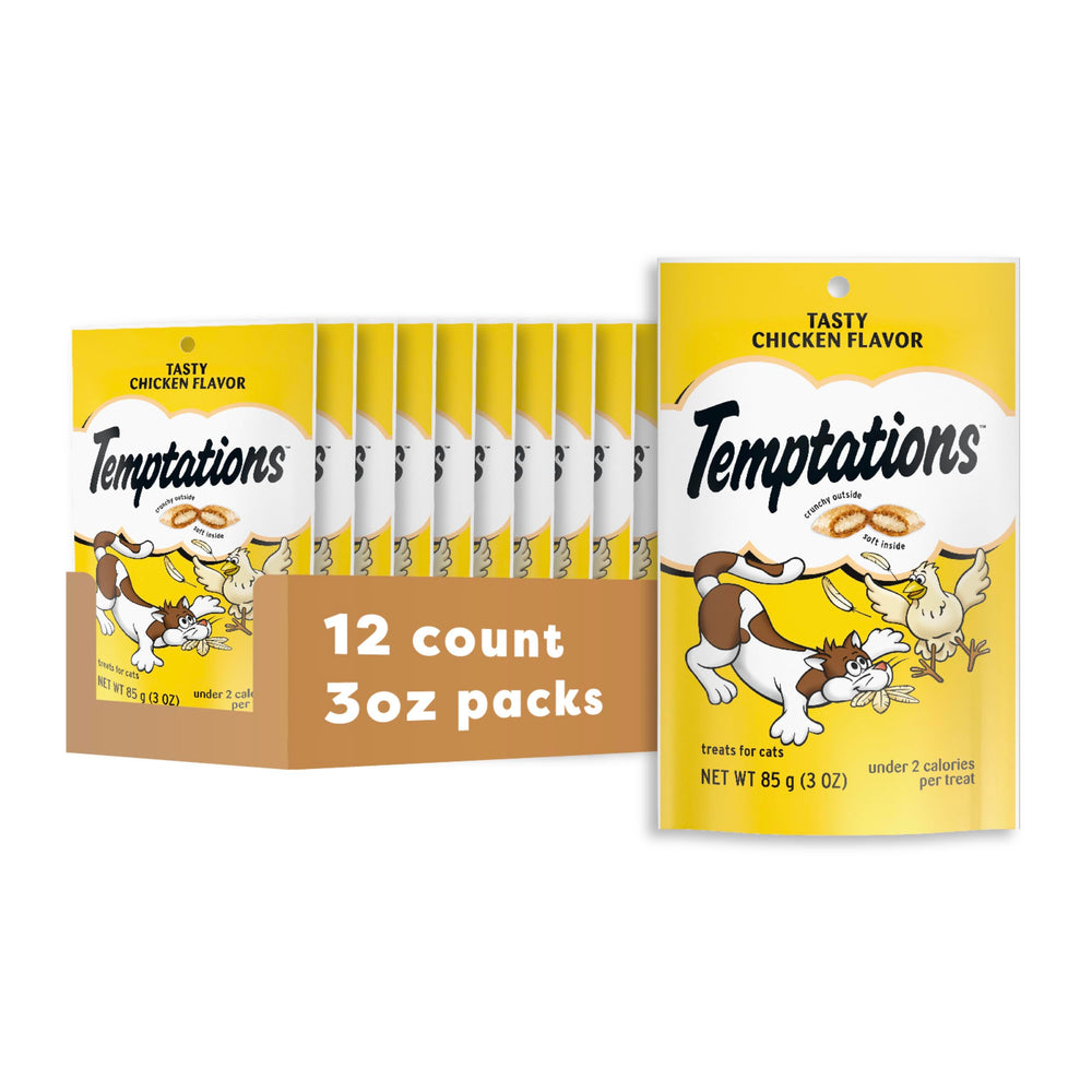 Temptations chat poulet croquant-doux, friandise quotidiennement appétissante