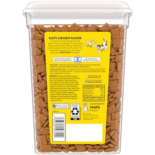 Temptations chat poulet croquant tub ouvert – texture croquante et tendre