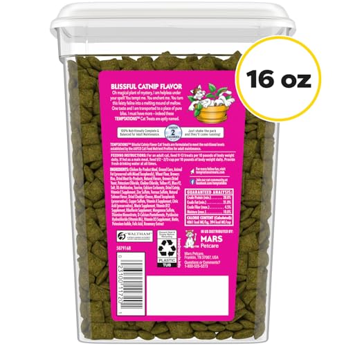 Temptations Chat saveur-herbe-chat, plaisir aromatique pour votre chat.