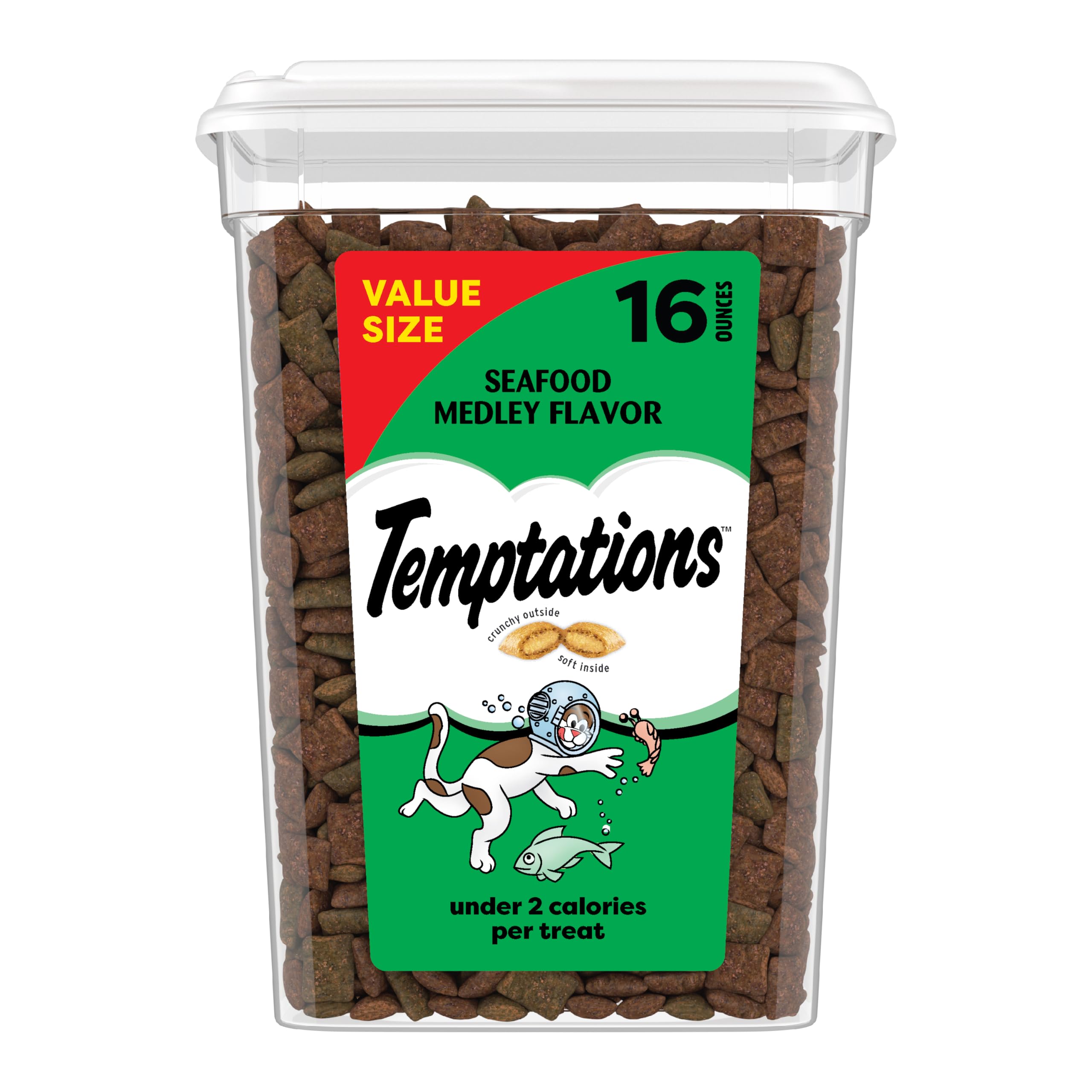 Temptations chat tube ouvert croquant et moelleux au goût mer pour votre chat