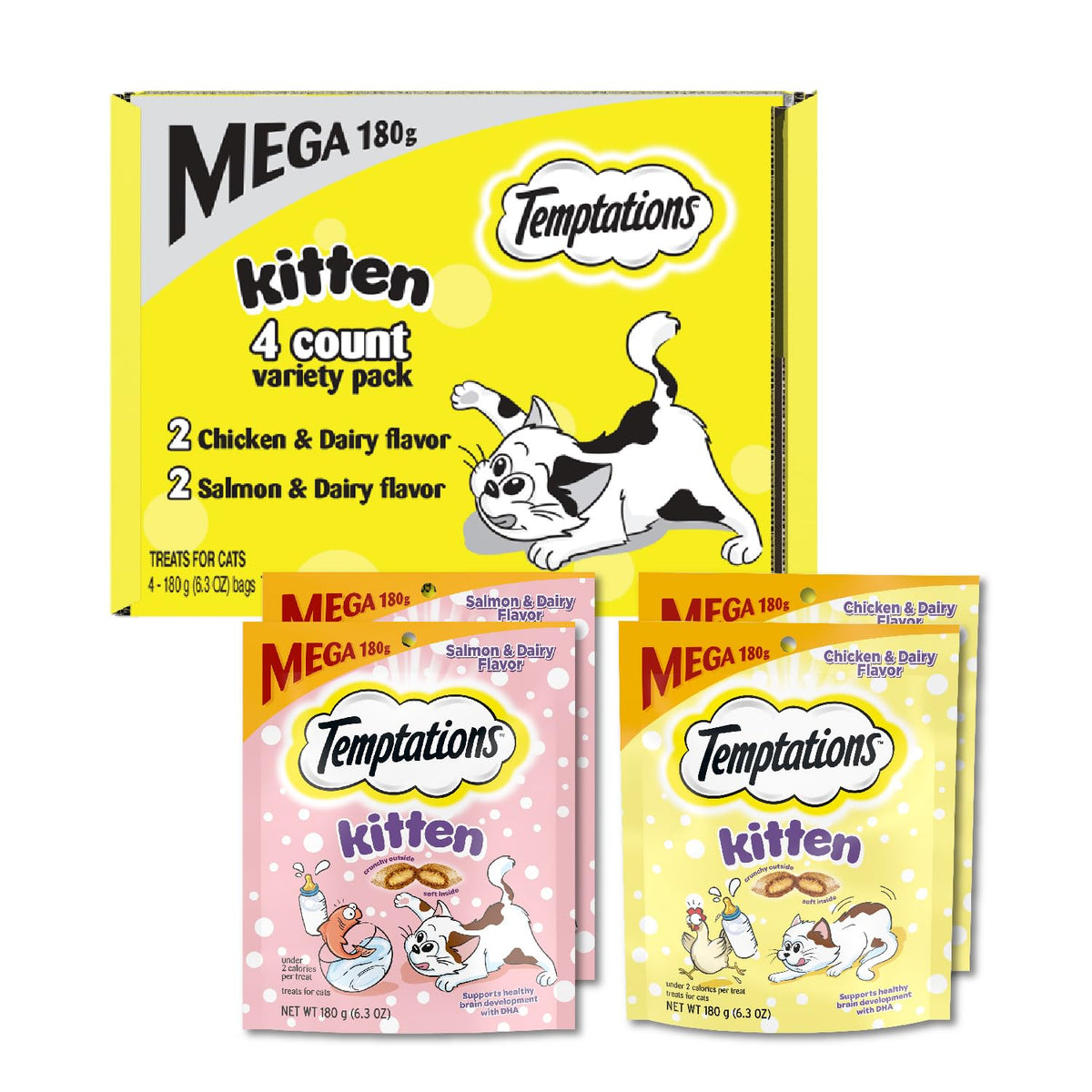 Temptations chaton sachet croquant et moelleux: récompense idéale pour votre chaton.