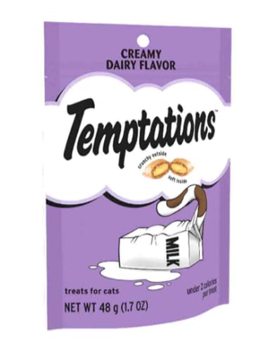 Temptations Creamy Dairy pour chat: texture croquante exterieure et coeur cremeux pour récompense quotidienne