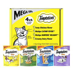 Temptations friandises chat-crunchy-doux: texture croquante extérieure, moelleuse intérieure.