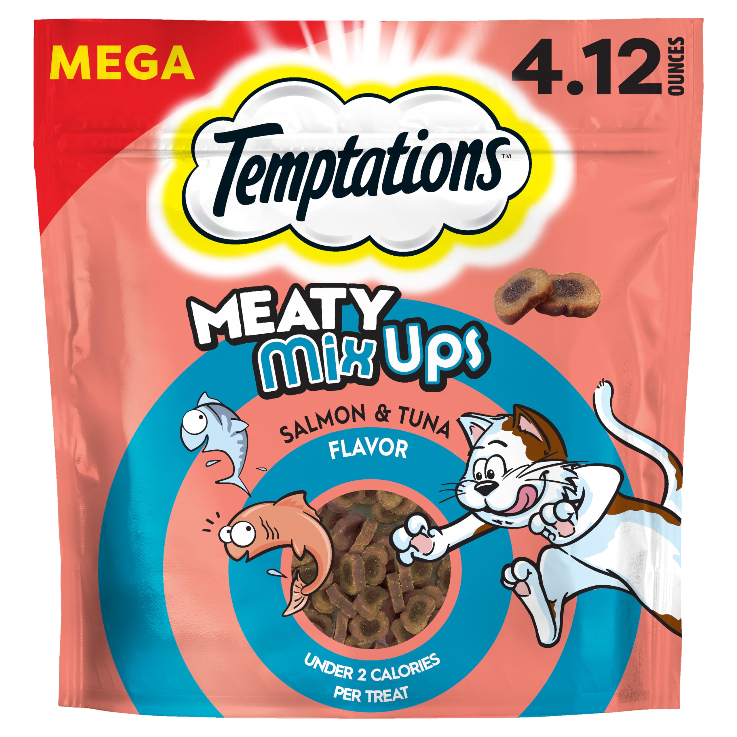 Temptations Meaty MixUps chat saumon-thon, sachet 4,12 oz, double saveurs appétissantes