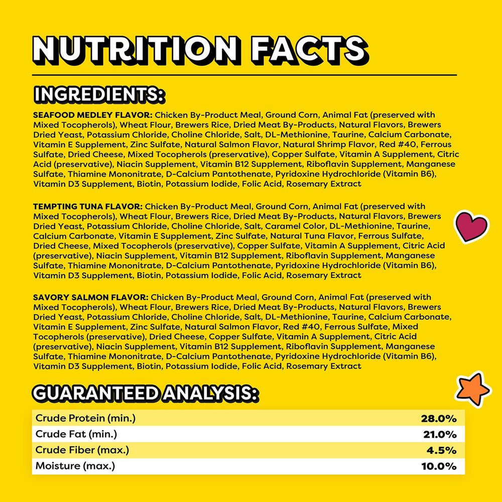 Nutrition complète pour chats adultes avec Temptations.