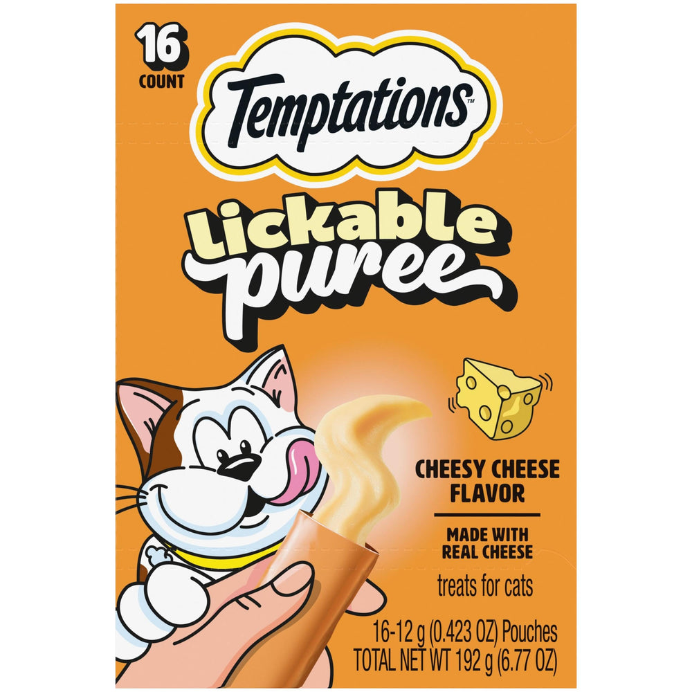 Temptations Purée Crème Fromage Chat: tube prêt à servir, récompense gourmande.