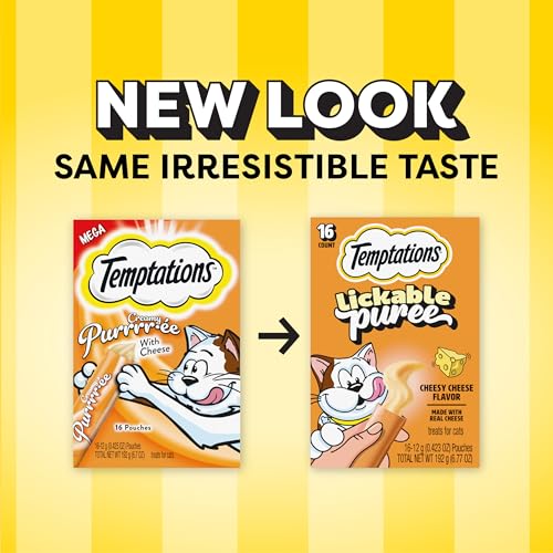 Temptations Purée Crème Fromage Chat: texture crémeuse attire rapidement le regard.