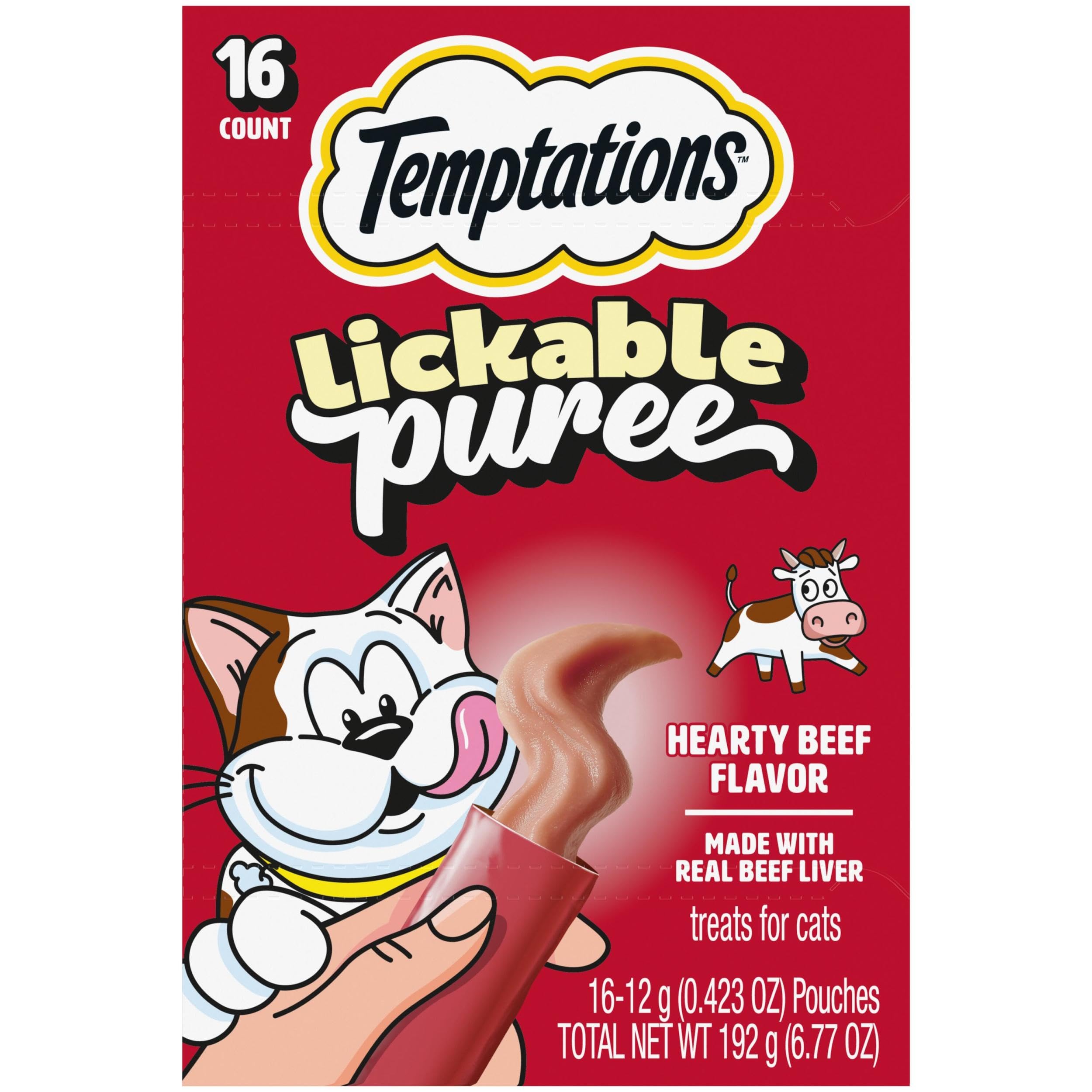 Temptations Purée Crèmeuse en tube pour chat, texture gourmande et pratique.