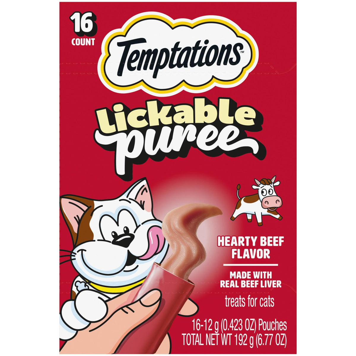 Temptations Purée Crèmeuse en tube pour chat, texture gourmande et pratique.