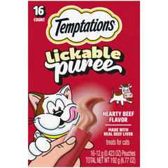 Temptations Purée Crèmeuse en tube pour chat, texture gourmande et pratique.