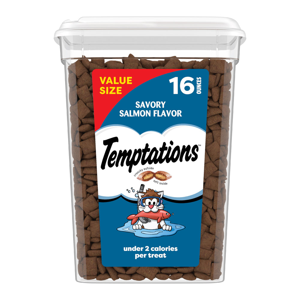 Temptations saumon tub emballage refermable pour préserver la fraîcheur.
