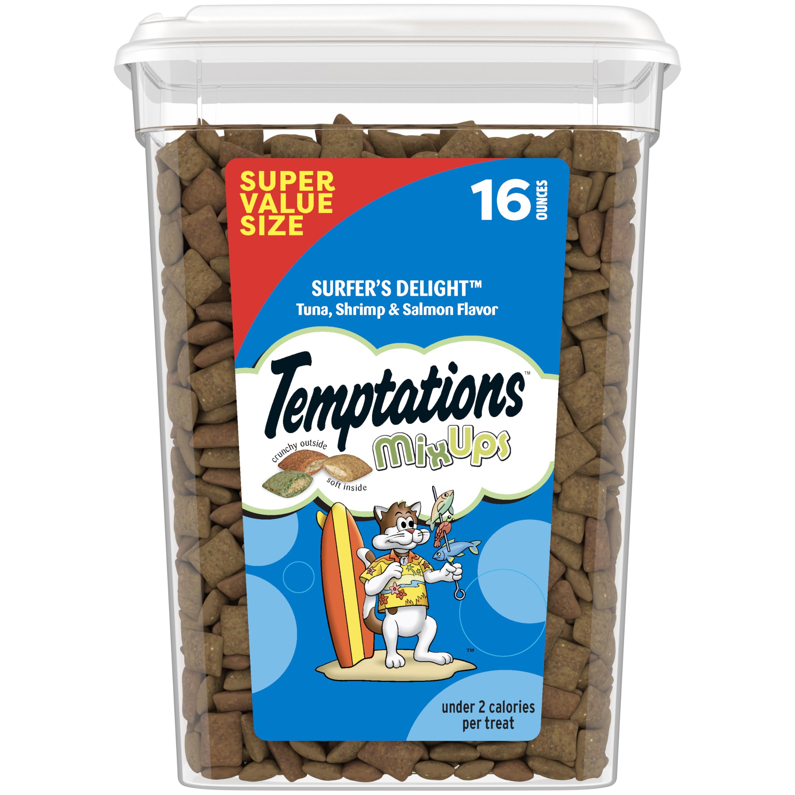 Temptations Surfer's Delight, bocal 16 oz: récompense pratique et réutilisable.