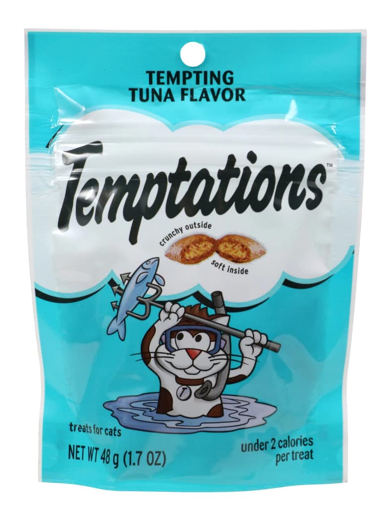 Temptations Tempting Tuna emballage pratique, idéal pour récompenser votre chat au quotidien.