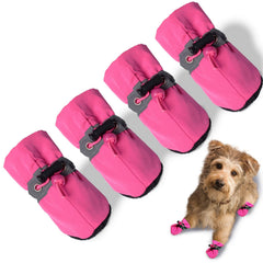 TEOZZO Bottes pour chiens rose patte avant, antidérapantes et stables.