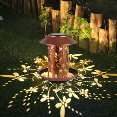 Tepaken lanterne solaire en métal oxydé, décoration extérieure durable et atmosphère chaleureuse.