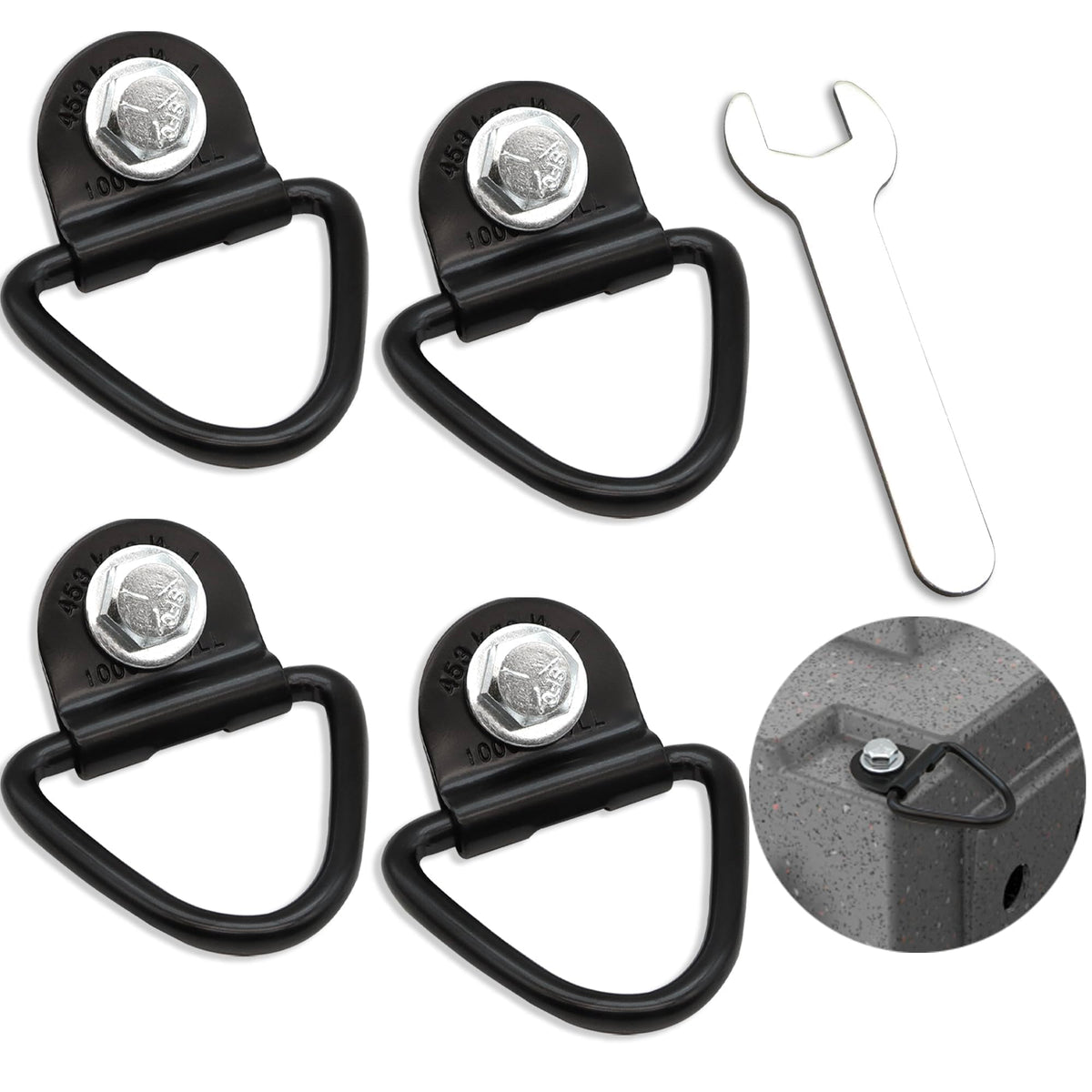 Terixe ensemble d'attaches D-rings pour fixation fiable en véhicule