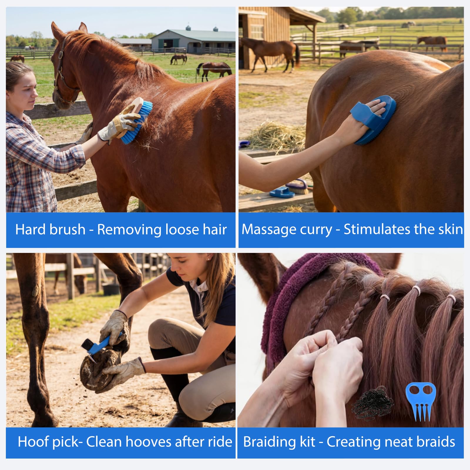 TERPUP brosse douce cheval: douceur sur la peau et nettoyage delicat