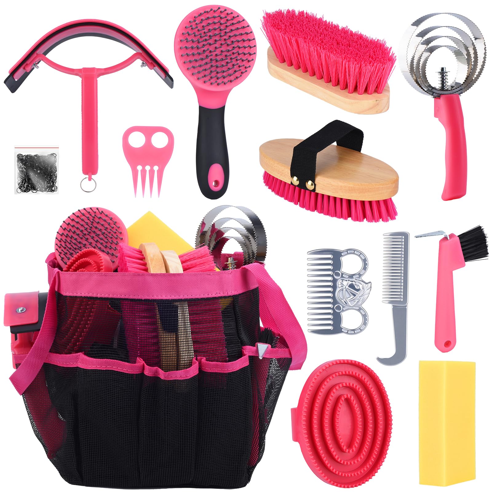 TERPUP kit toilettage cheval 13 pièces, ensemble polyvalent pour entretien quotidien.