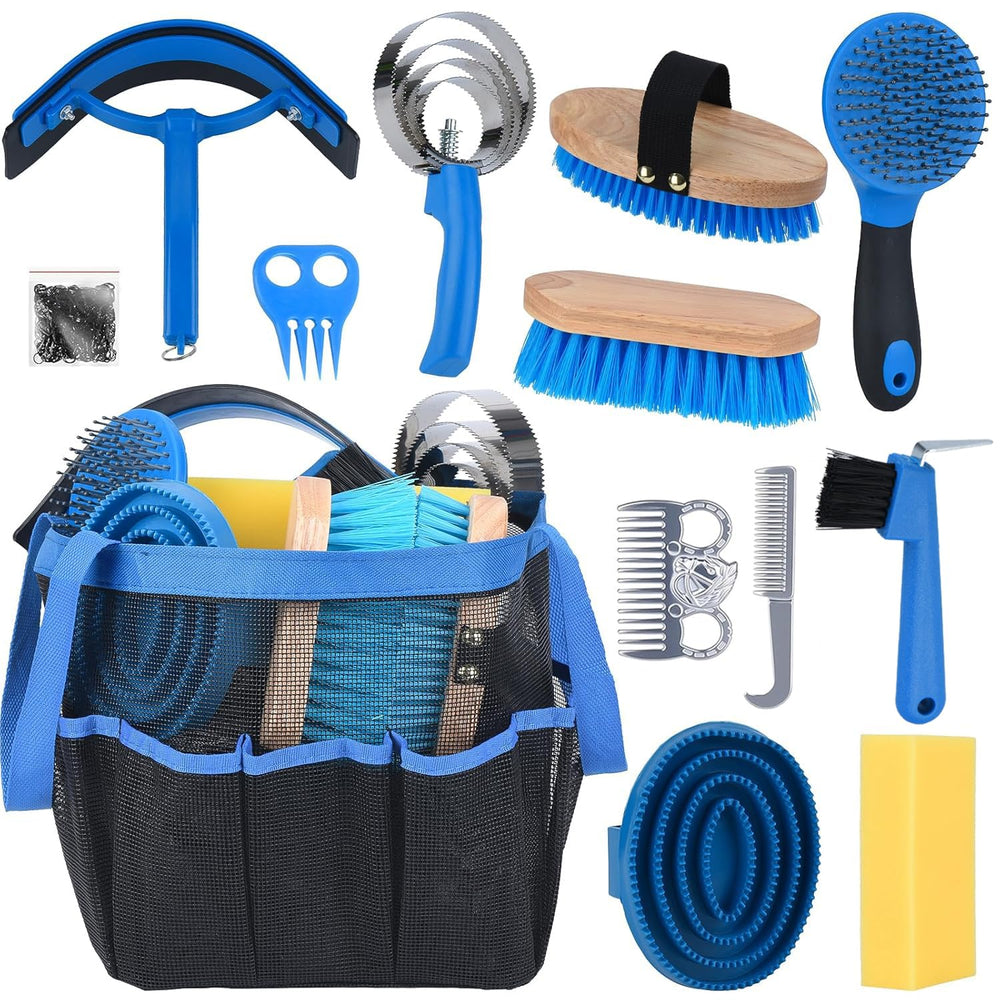 TERPUP kit toilettage cheval bleu: tout-en-un pour l entretien quotidien