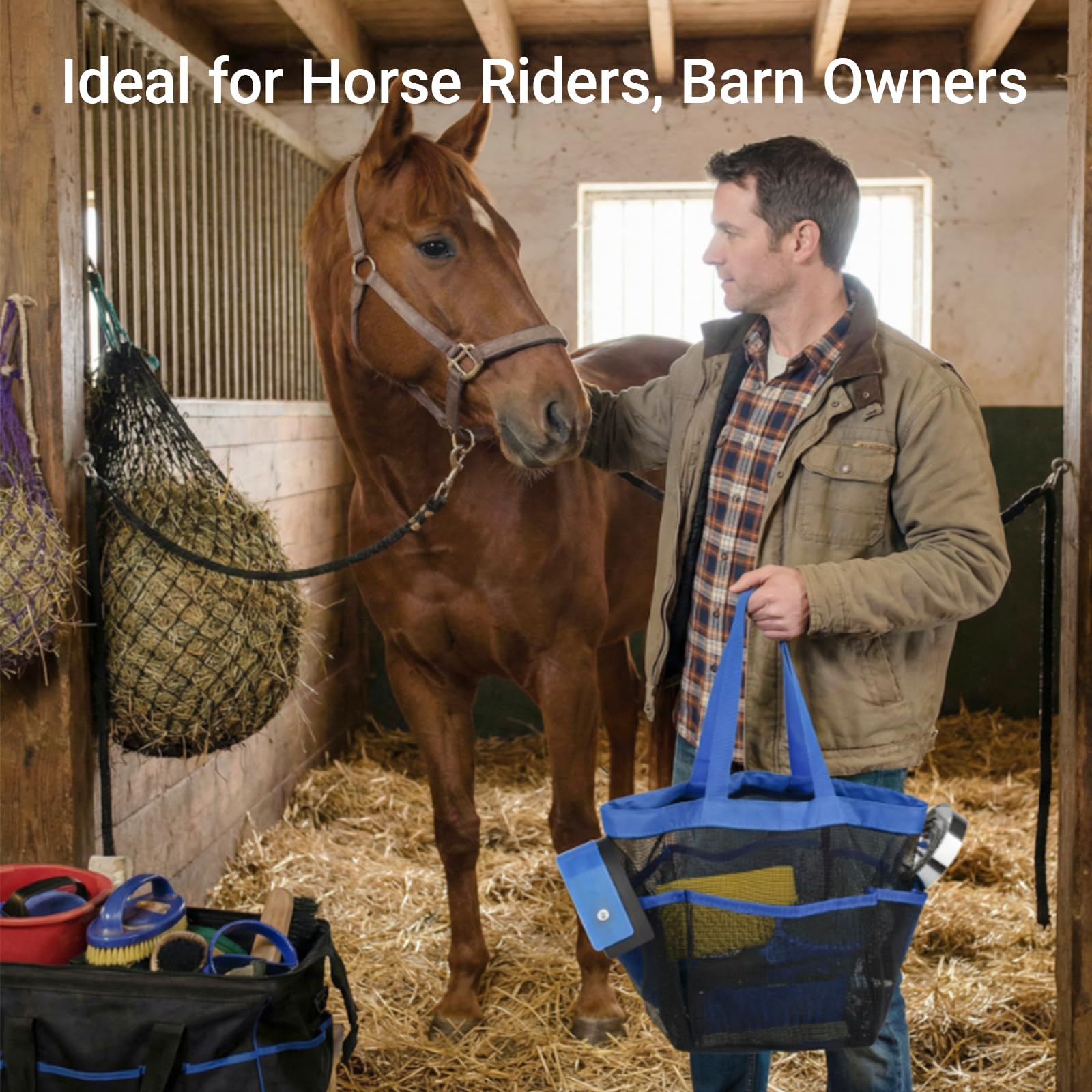 TERPUP sac toilettage cheval bleu: rangement pratique et sec