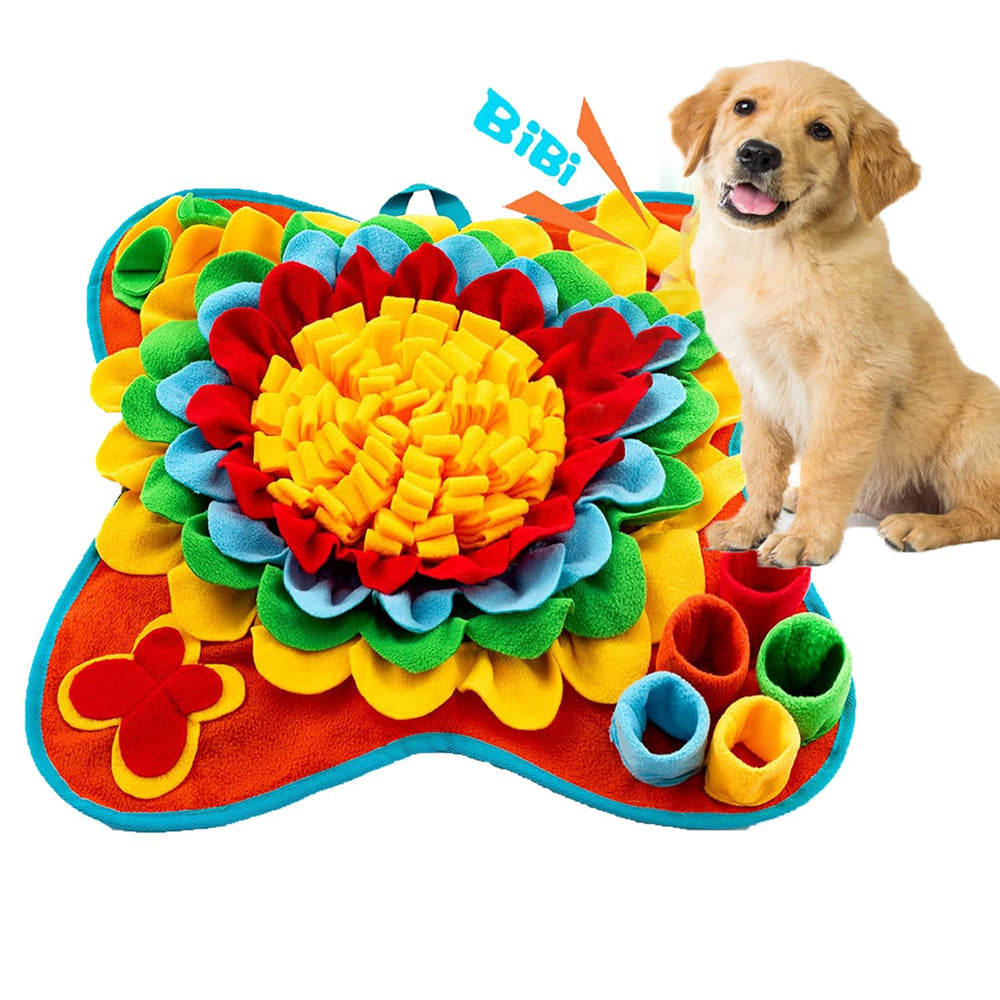 Tesitehi Snuffle Mat fleur centrale coloree, stimule le flair du chien lors des repas