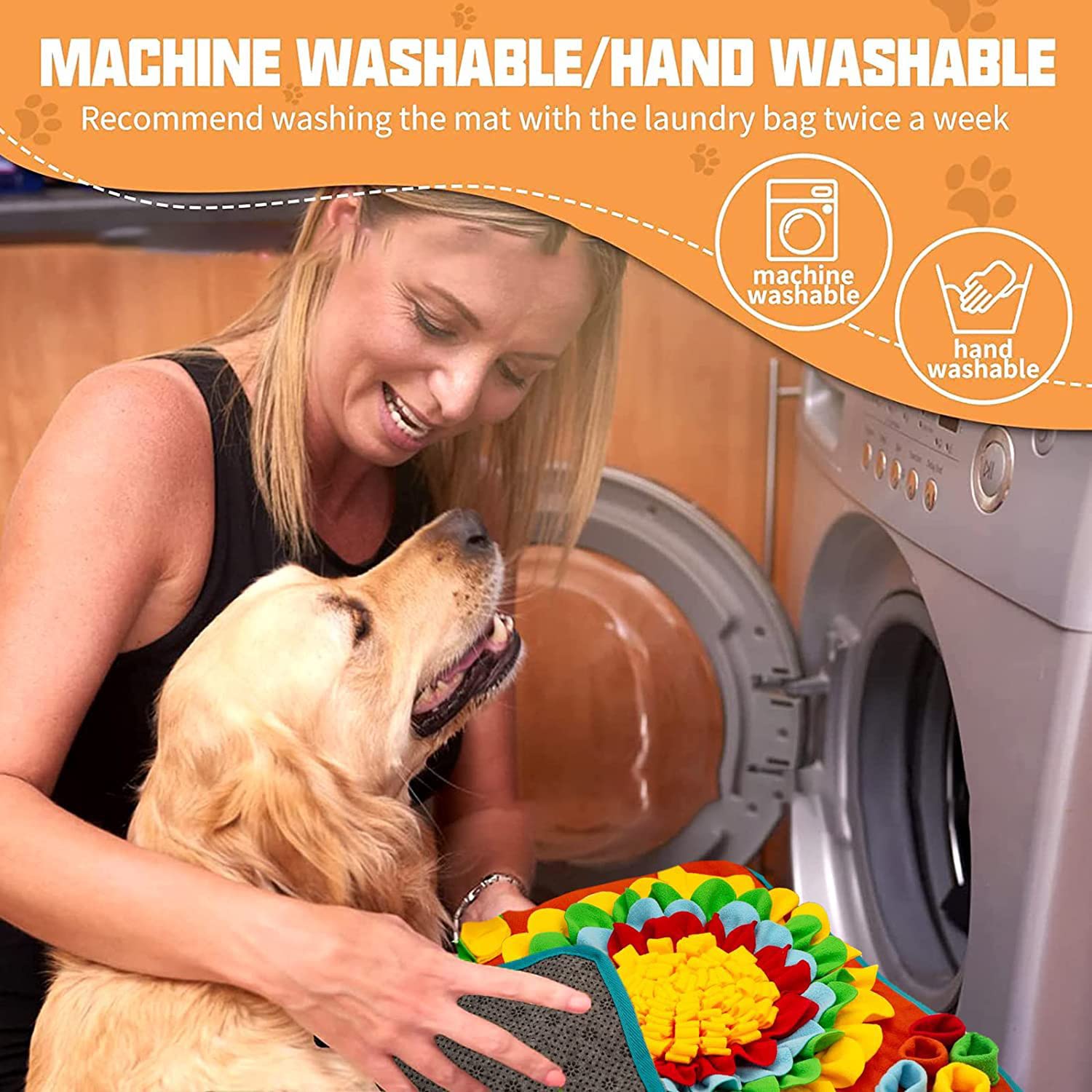 Tesitehi Snuffle Mat nettoyage facile, washable a la machine ou a la main