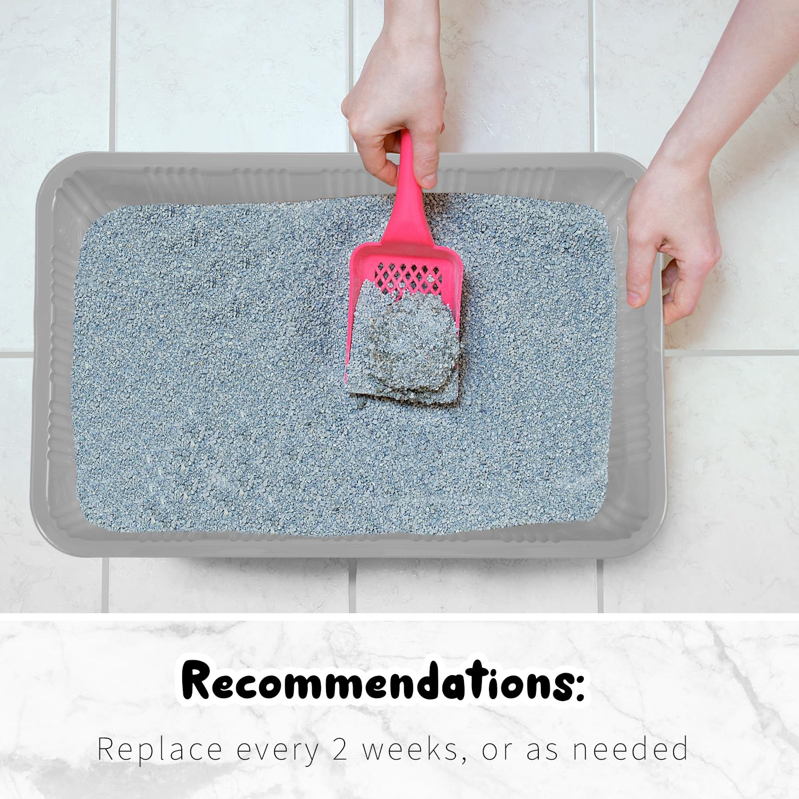 Tessco for you remplacement rapide de la litière jetable après utilisation.