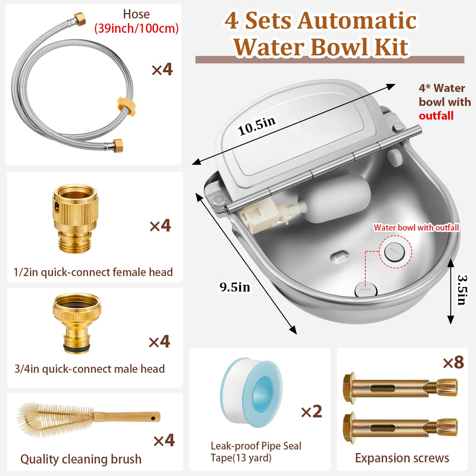 Détail de la valve flottante Tessco pour maintenir un niveau constant