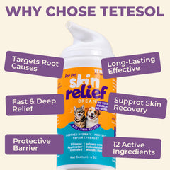 Tetesol Avoine colloïdale concombre extrait apaise peaux sensibles canines.