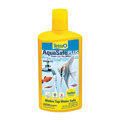 Tetra AquaSafe Plus – bouteille prête à démarrer un aquarium sain et clair.