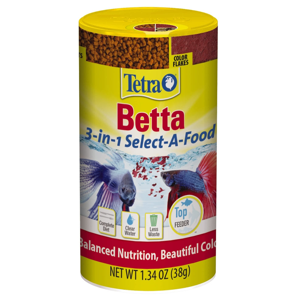 Tetra BettaMin Select-A-Food: flocons betta pour aliment quotidien et couleurs vives.