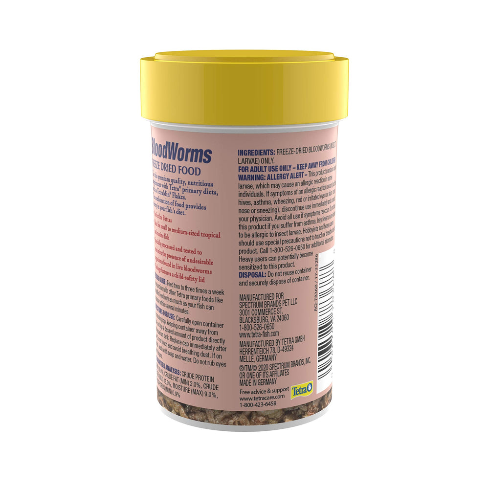 Tetra BloodWorms convient aux poissons tropicaux pour une alimentation complémentaire.