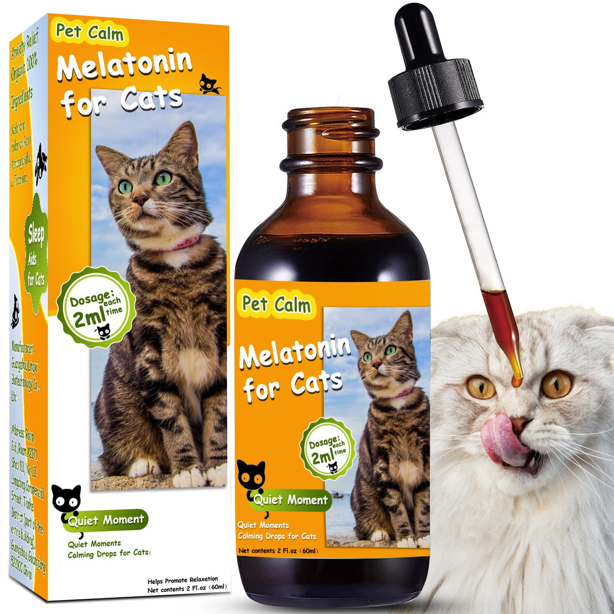 Tetra Cat Melatonin bouteille 60 ml prête à l’emploi pour des nuits plus calmes.