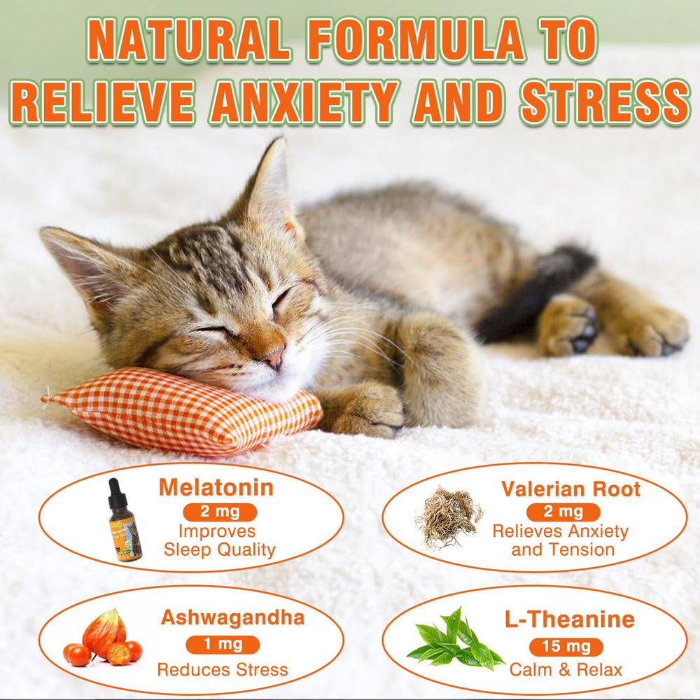 Tetra Cat Melatonin dose mesurée ajoutée dans nourriture ou eau.