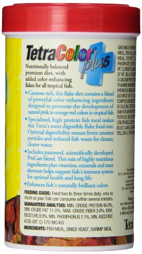 Portion recommandée de flocons TetraColor PLUS pour dosage quotidien